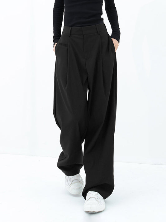 Basic Baggy Wide Leg Dress Pants - Chic Rio
