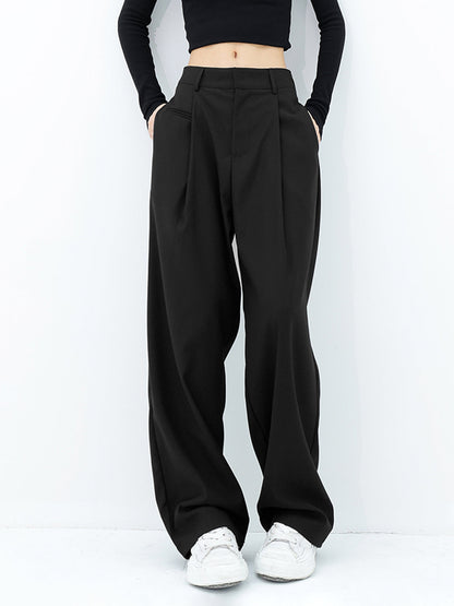 Basic Baggy Wide Leg Dress Pants - Chic Rio