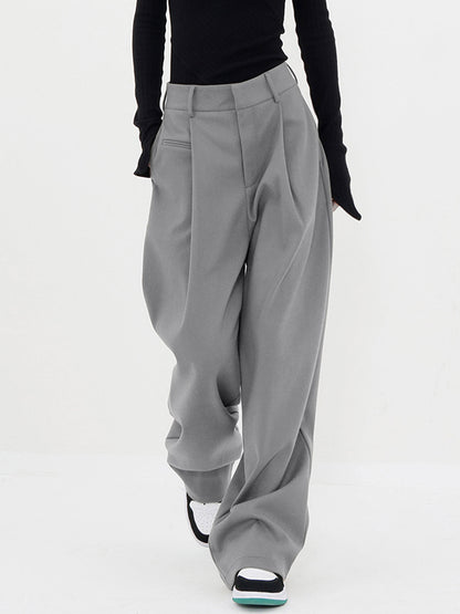 Basic Baggy Wide Leg Dress Pants - Chic Rio