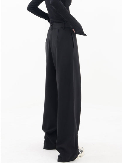 Asymmetrical Layer Button Wide Leg Dress Pants - Chic Rio
