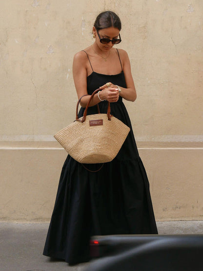 Solid Backless Long Dress - Chic Rio