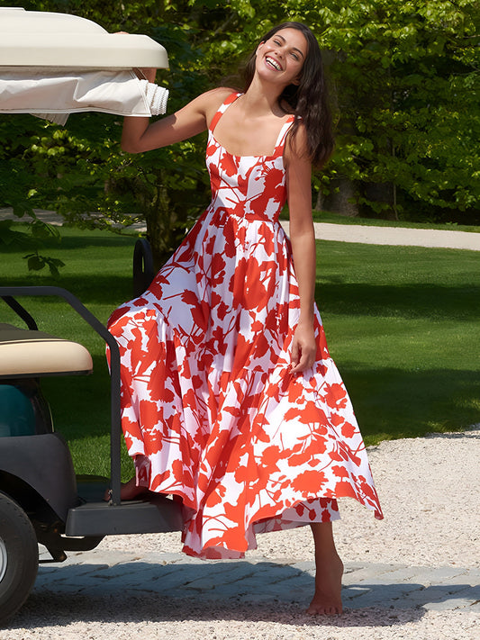 Blooming In Summer Floral Print Cami Long Dress - Chic Rio