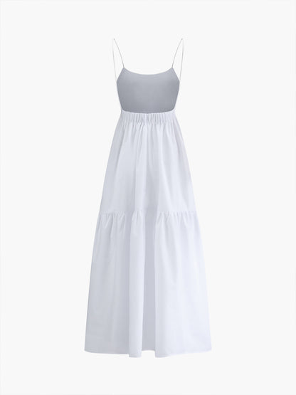 Solid Backless Long Dress - Chic Rio