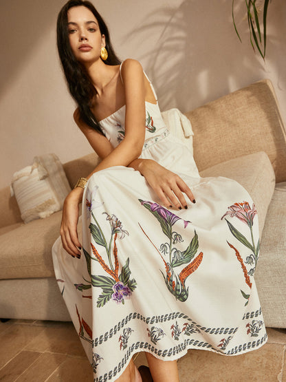 Backless Pleated Floral Dress - Chic Rio
