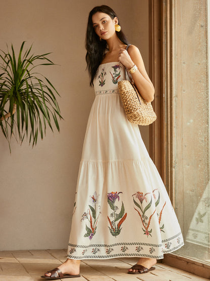 Backless Pleated Floral Dress - Chic Rio