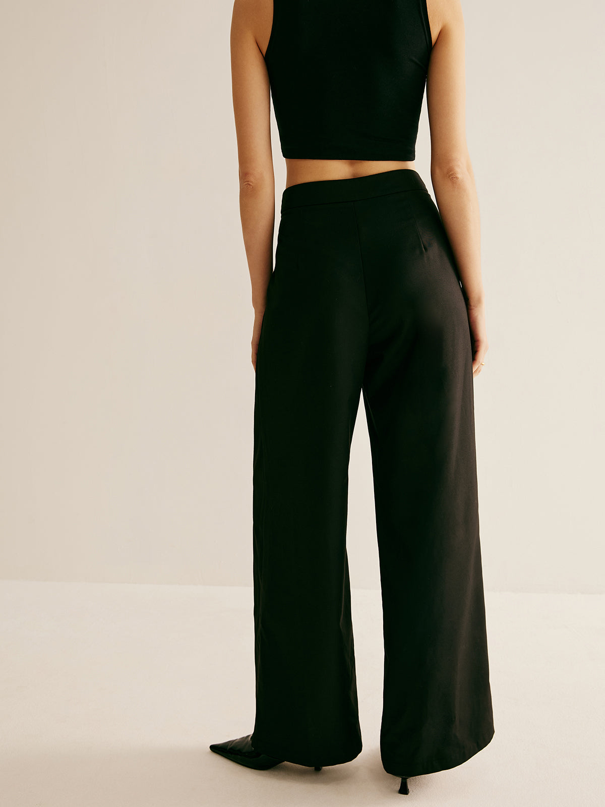 Pleated Patchwork Wide-Leg Pants - Chic Rio