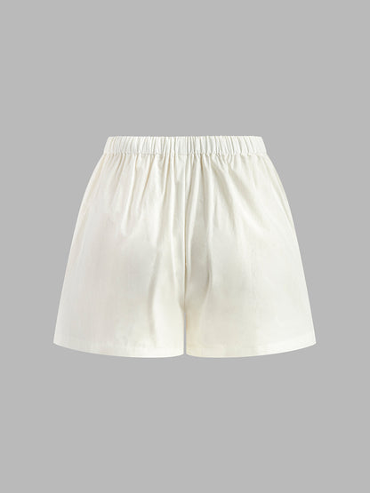 Drawstring Split Casual Shorts Set - Chic Rio
