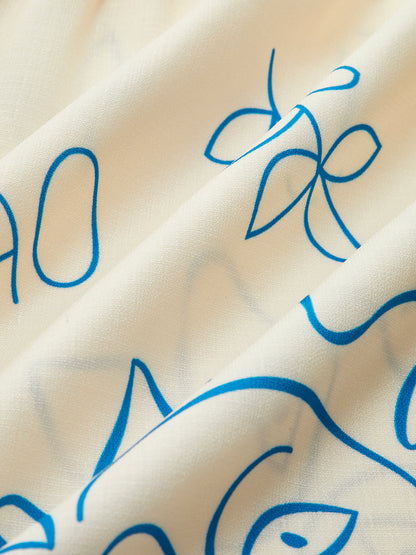 Oversized Sun Print Short Dress - Chic Rio