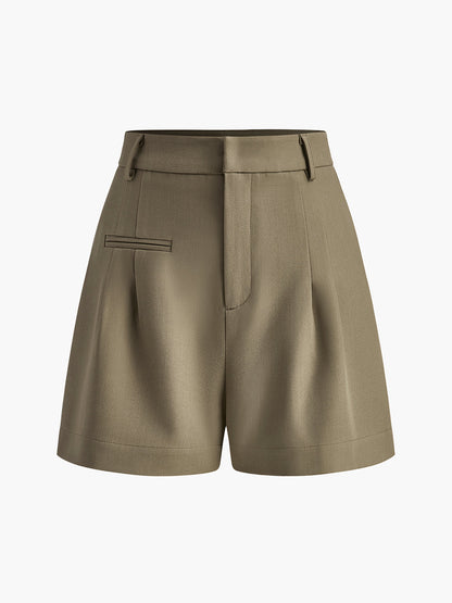 Semi-Sheer Mid-Waist Shorts Without Belt - Chic Rio