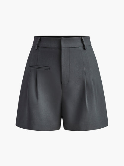 Semi-Sheer Mid-Waist Shorts Without Belt - Chic Rio