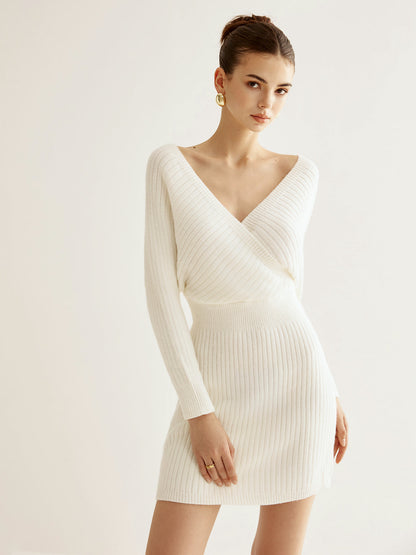 Criss Cross Cinched Sweater Dress - Chic Rio