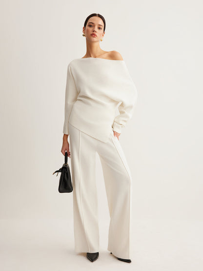Wool-Blend Piping Pants - Chic Rio