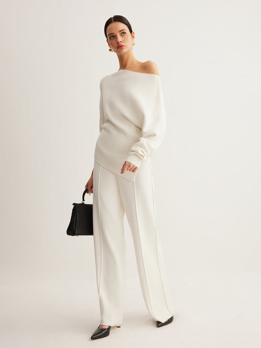 Wool-Blend Piping Pants - Chic Rio