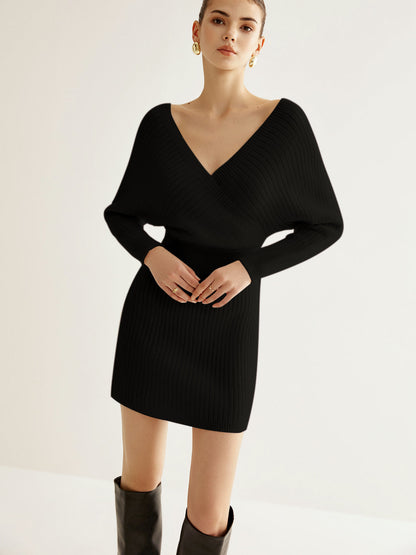 Criss Cross Cinched Sweater Dress - Chic Rio