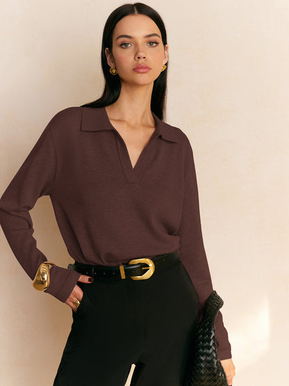Leisure Collared Pullover Sweater - Chic Rio