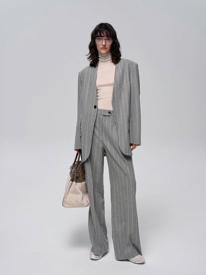 Wool-Blend Pinstripe Tweed Pants - Chic Rio