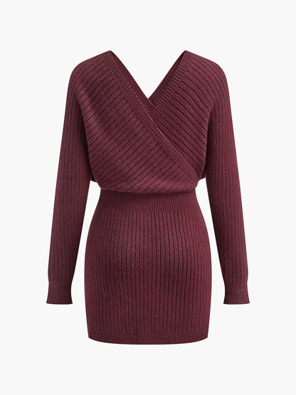 Criss Cross Cinched Sweater Dress - Chic Rio