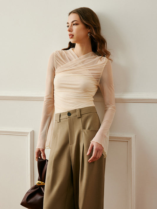 Cross-Wrap Semi-Sheer Top - Chic Rio