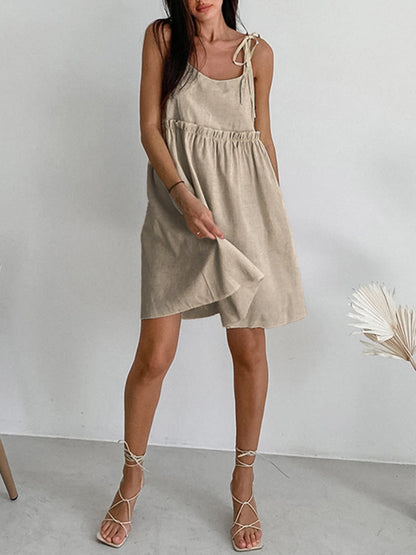 Levanzo Tied Shoulder Short Dress - Chic Rio