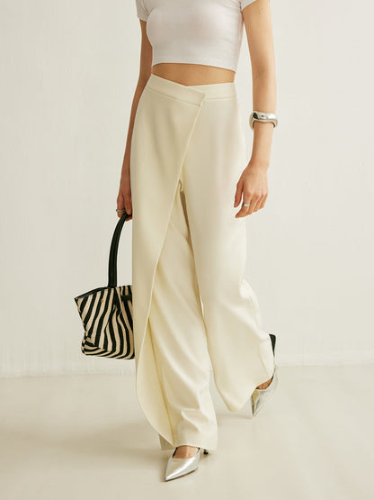 Asymmetrical Cross Wrap High-Waist Pants - Chic Rio