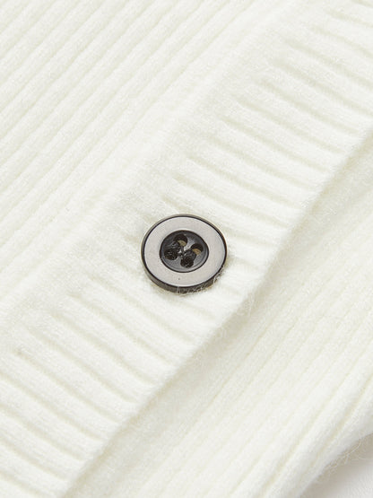 Plain Asymmetrical Breasted Sweater - Chic Rio