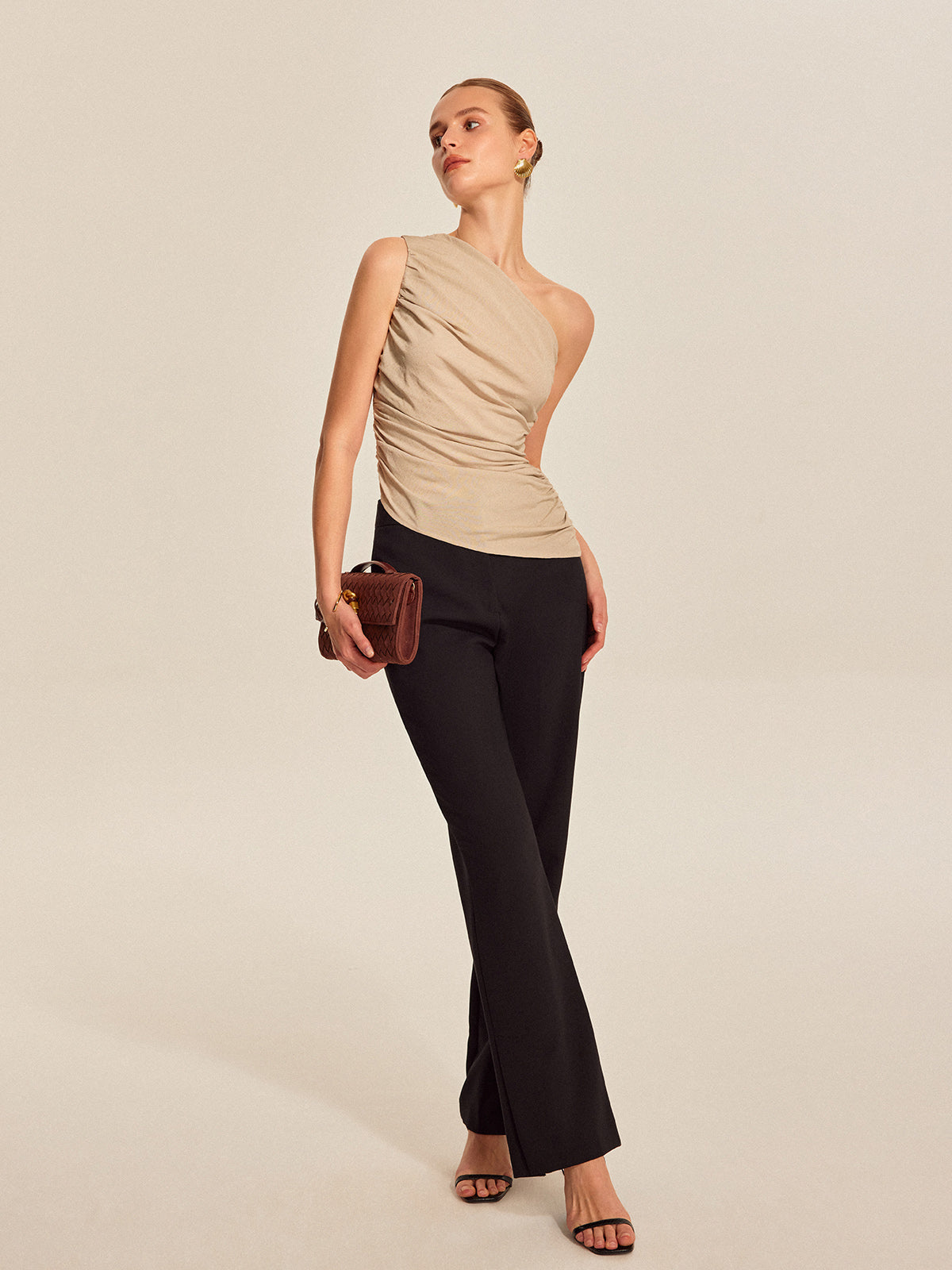Ruched Side One-Shoulder Top - Chic Rio