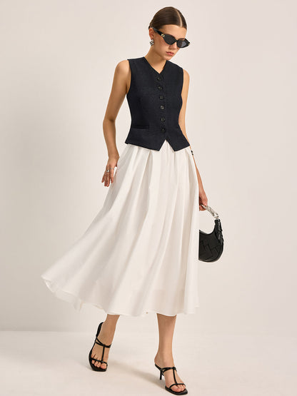 Elegant A-Line Pleated Skirt - Chic Rio