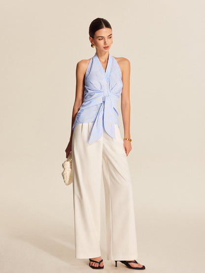 Striped Halter Tie Top - Chic Rio