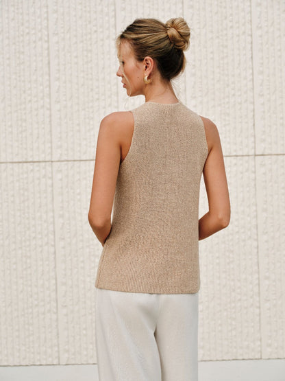 Halter Cross-Over Collar Tank Top - Chic Rio