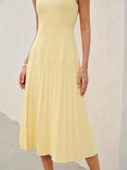 Square-Neck Ribbed Knit Dress - Chic Rio