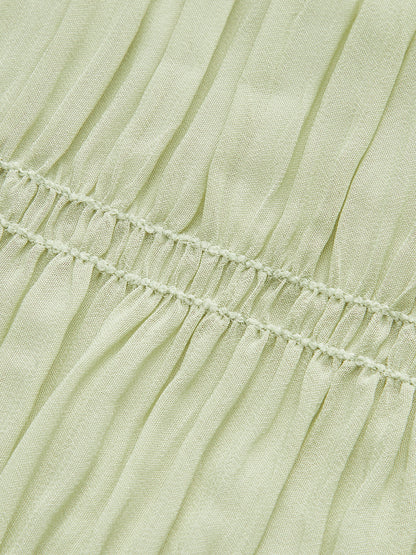 Semi-Sheer Strappy Pleated Dress - Chic Rio