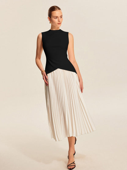 Sleeveless Pleated Dress - Chic Rio