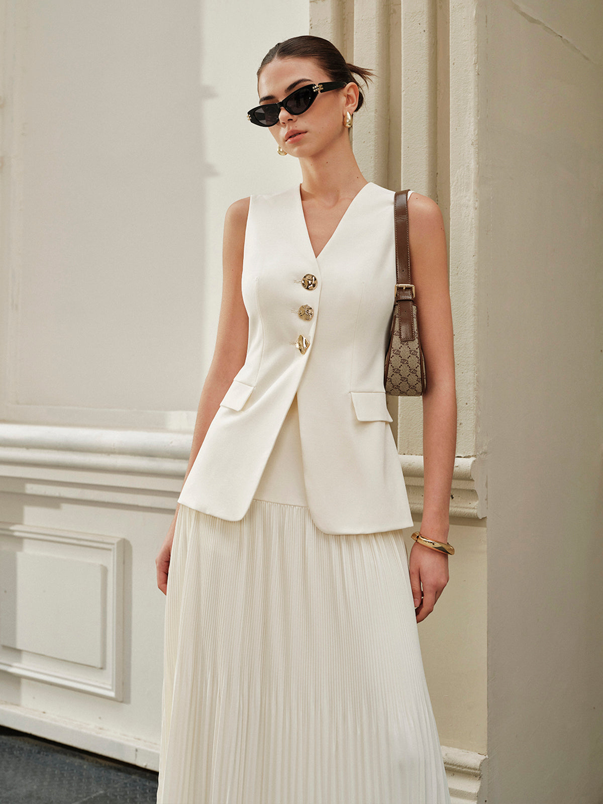 Mid-Waist Pleated Skirt - Chic Rio