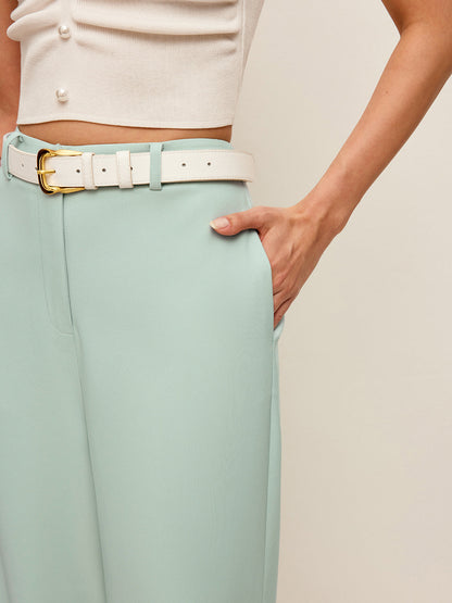 Mid-Waist Wide-Leg Pants Without Belt - Chic Rio