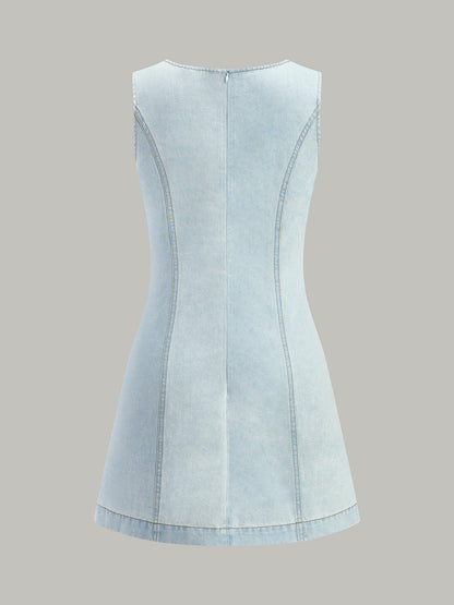 Sleeveless Denim Dress - Chic Rio