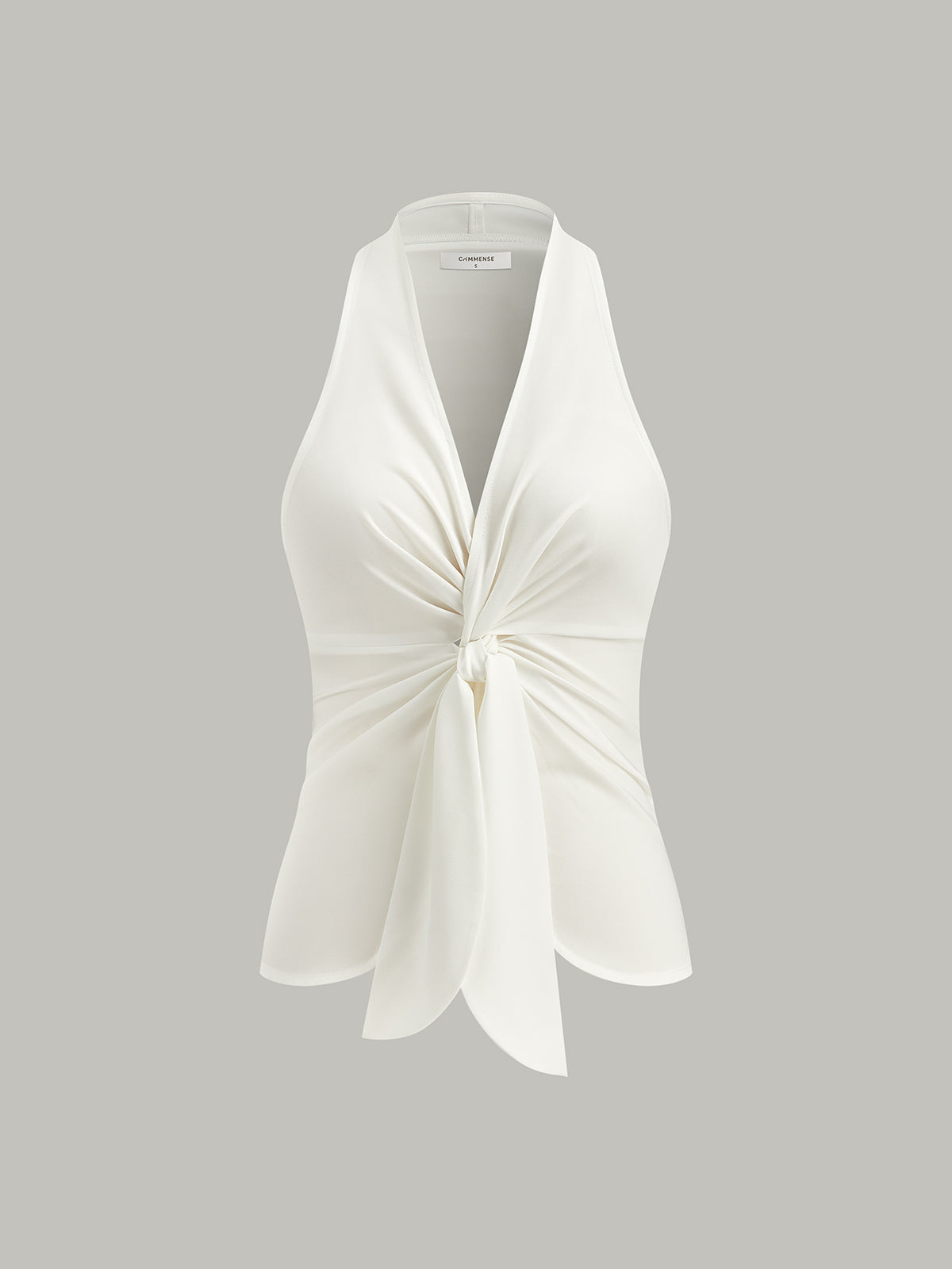Halter Neck Knotted Front Top - Chic Rio
