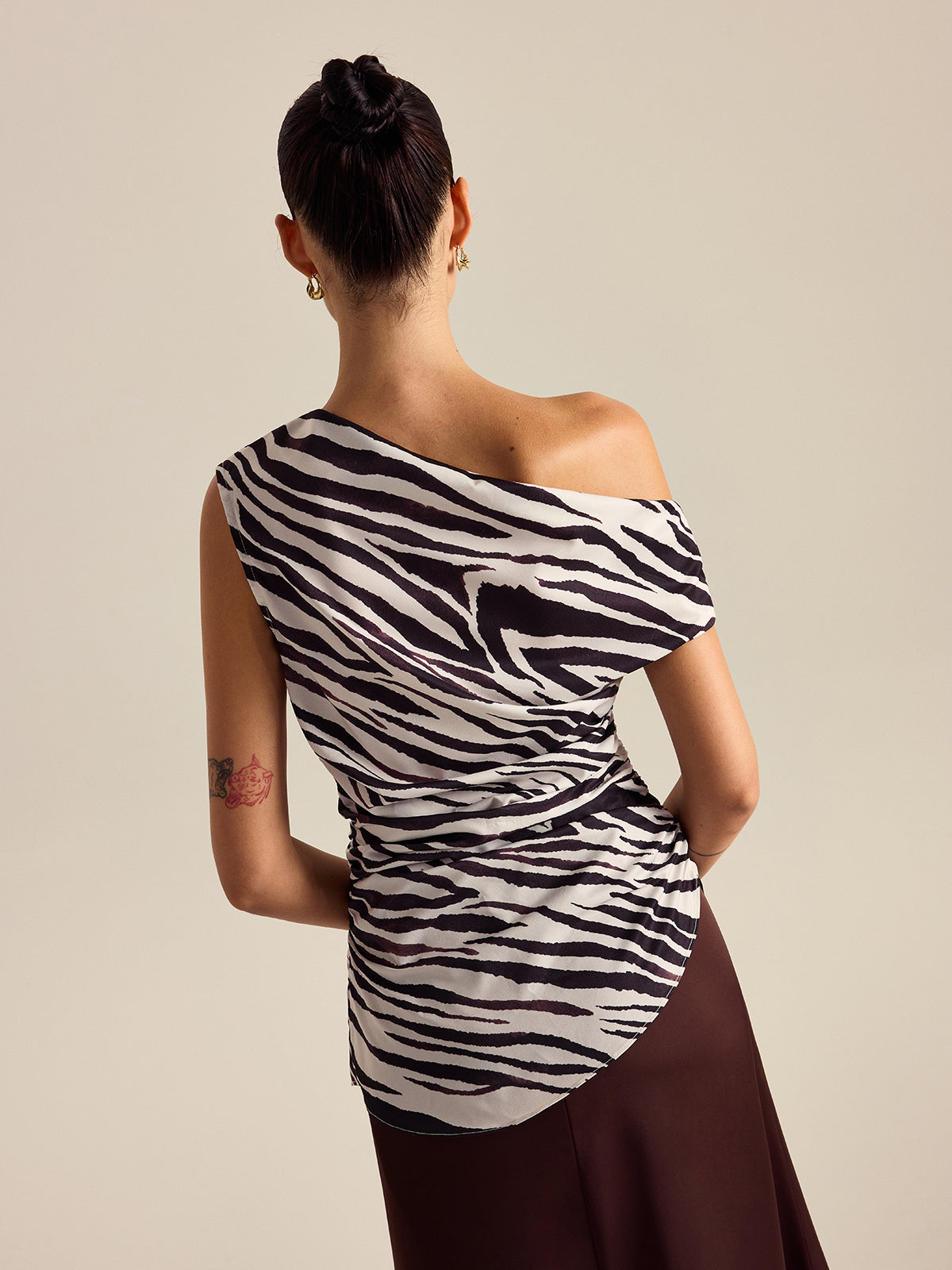 Zebra Print Off-Shoulder Top - Chic Rio