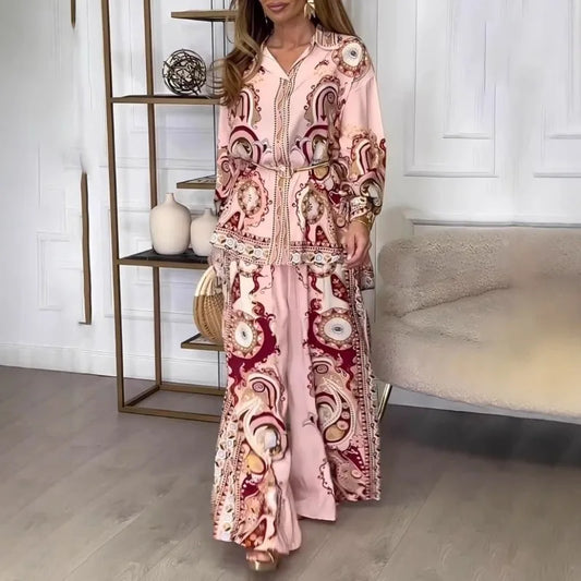 Unique Satin Pattern Print Button-Down Loose Shirt - Chic Rio