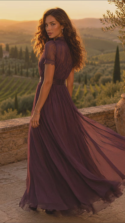 Valentina - Romantic Chiffon Maxi Dress