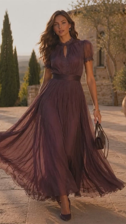 Valentina - Romantic Chiffon Maxi Dress