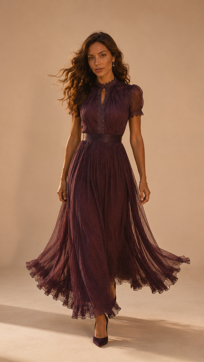 Valentina - Romantic Chiffon Maxi Dress