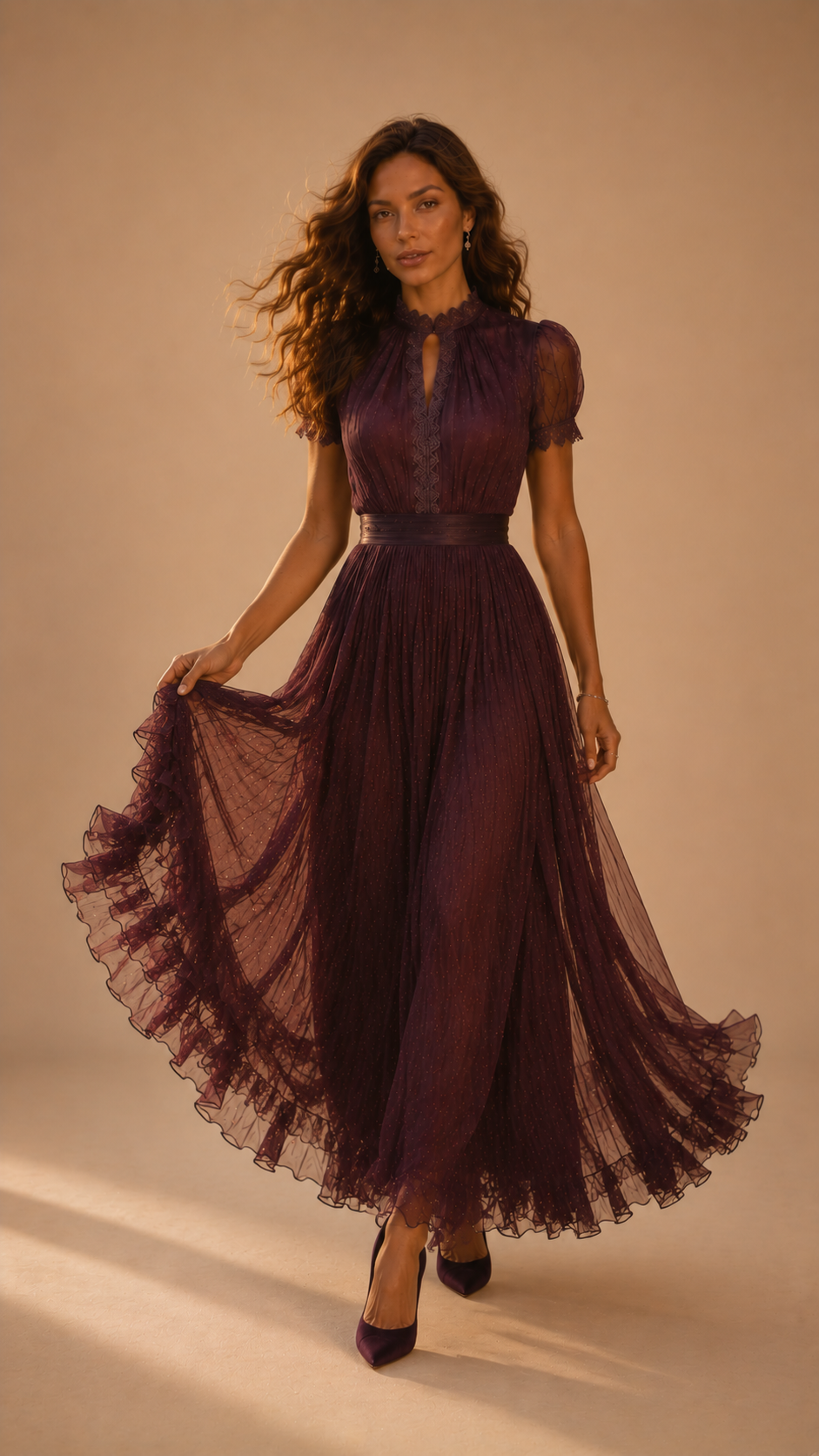 Valentina - Romantic Chiffon Maxi Dress