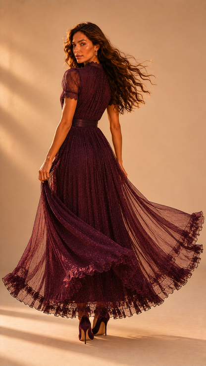 Valentina - Romantic Chiffon Maxi Dress