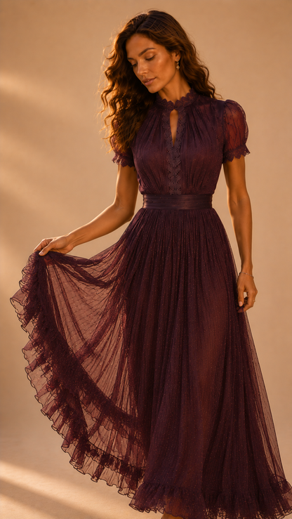 Valentina - Romantic Chiffon Maxi Dress